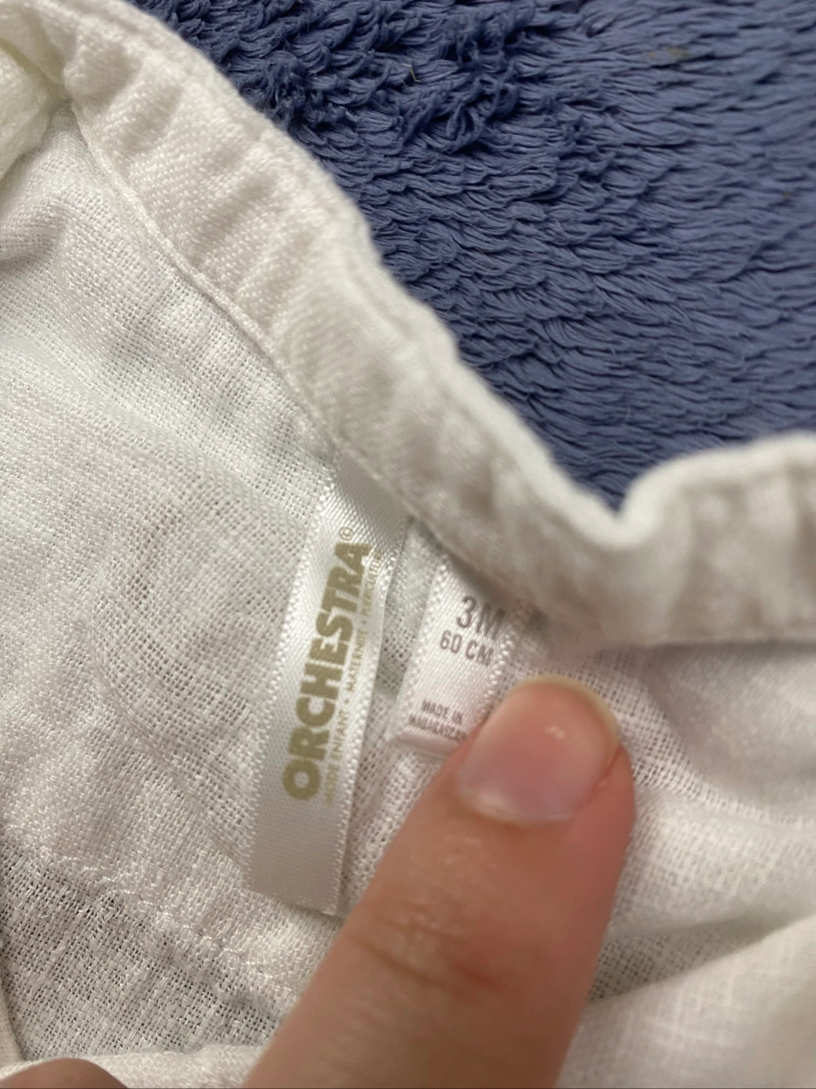 🤍 White Orchestra baby shirt in linen – 3 months / 60 cm – photo 2